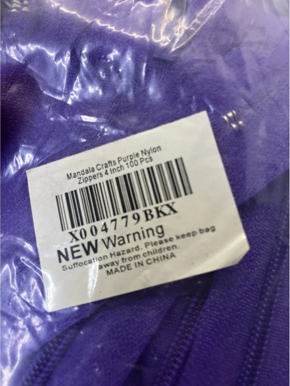 Mandala Crafts 100 PCs Purple 4 Inches Nylon Zippers for Sewing New